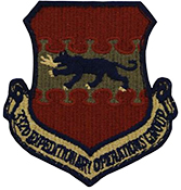Air Force 332nd Expeditionary Operations Group Spice Brown OCP Scorpion Shoulder Patch With Velcro